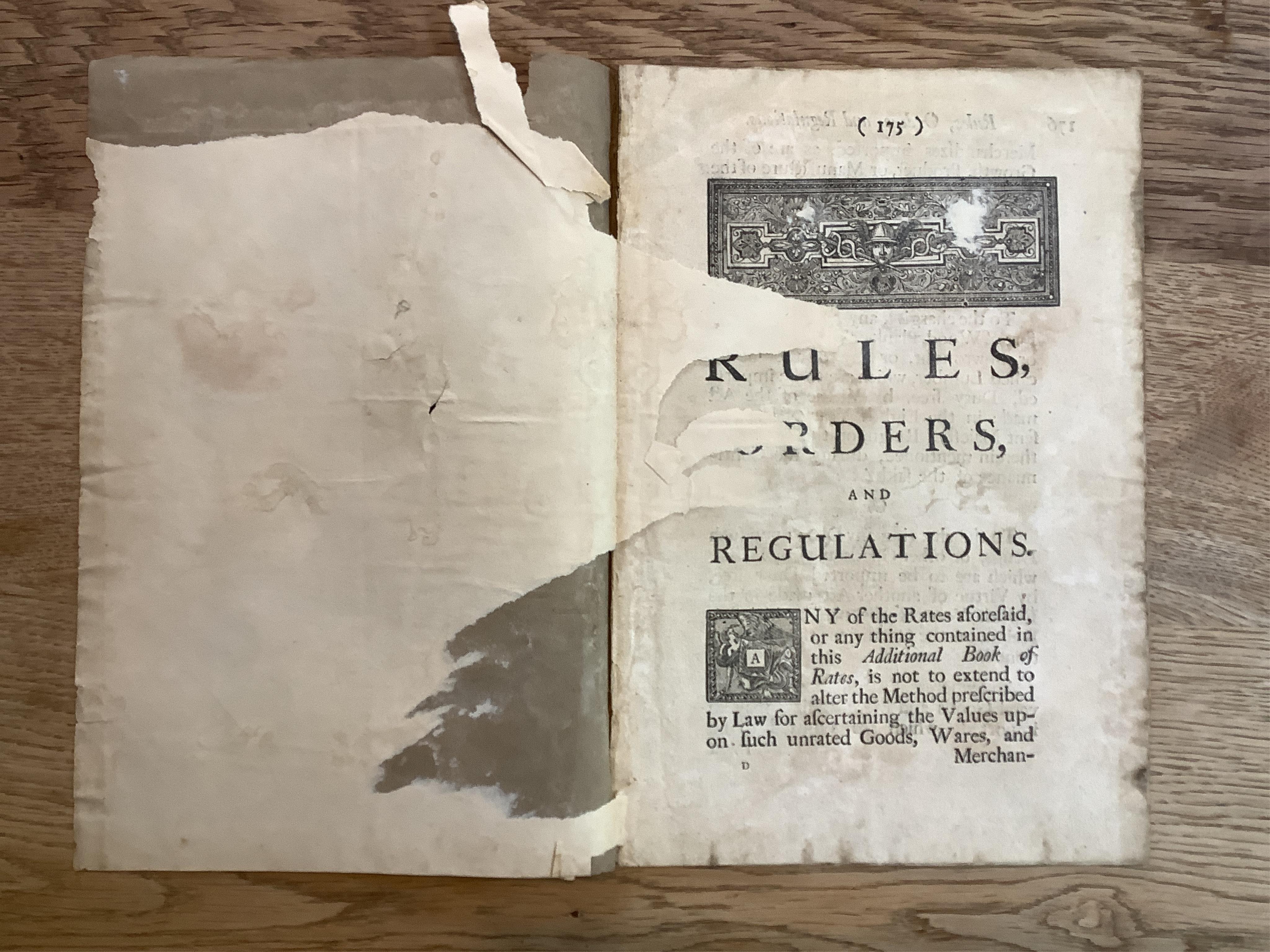 Stamp Acts Etc. Order and Declaration of his Highness The Lord Protector, Feb 8th 1654 p.1-13; George I 1718, p.135-163; George II 1758, p.723-764; George III 1774, p.927-930; 1779, p.415-460; 1782, p.263-294; Rules, Ord